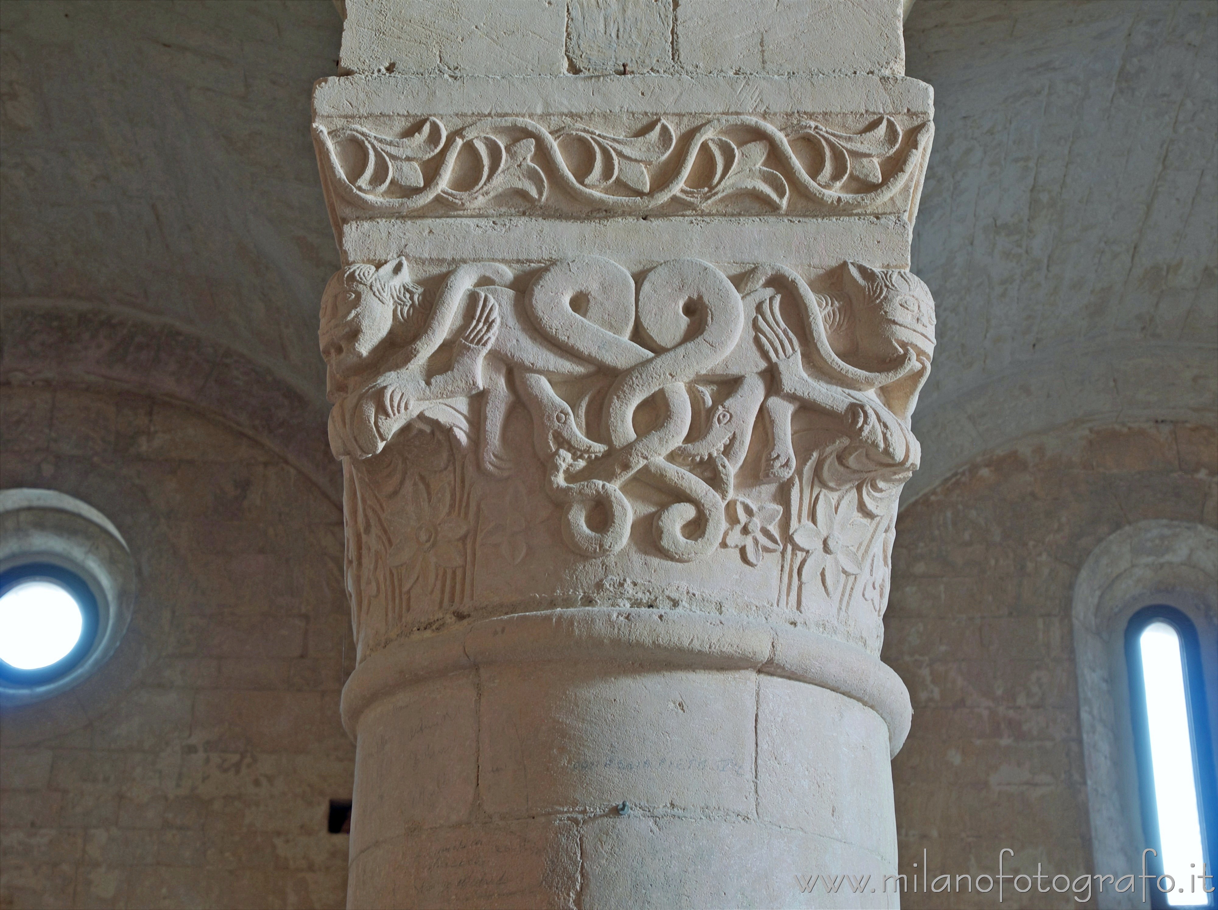 Sirolo (Ancona, Italy) - Zoomorphic capital in the church of the Abbey of San Pietro